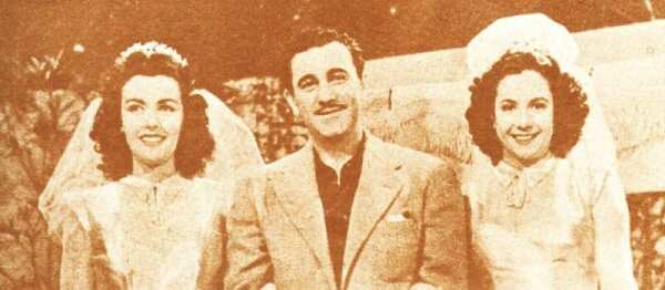 Alicia Barrié, el director norteamericano John Reinhardt y Evita Duarte, durante la filmación del filme 'Una novia en apuros', octubre de 1941