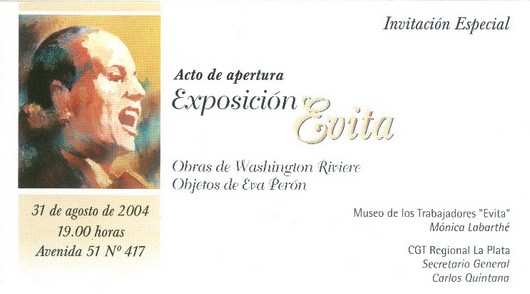  EXPOSICION DE WASHINGTON RIVIERE SOBRE EVITA