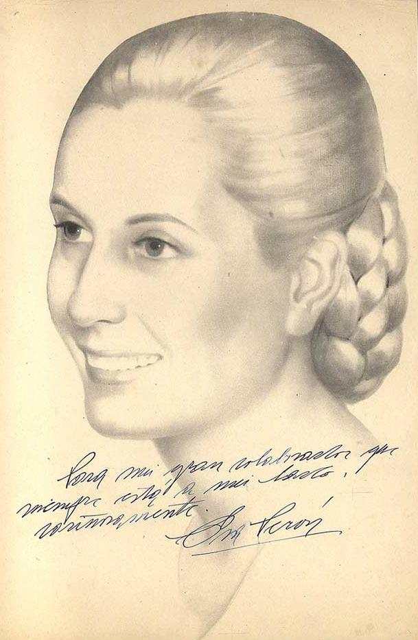 LAMINA FIRMADA DE EVA PERON