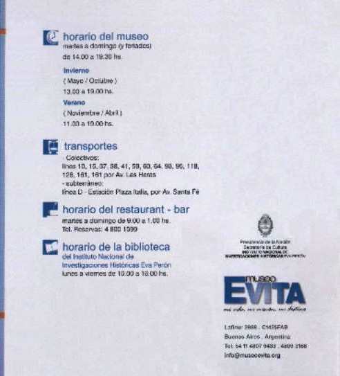 FOLLETO MUSEO DE EVITA