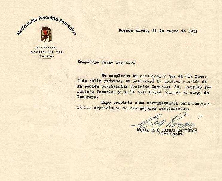 ESCRITO ORIGINAL DE EVA PERON