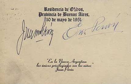 TARJETA DE EVA Y PERON